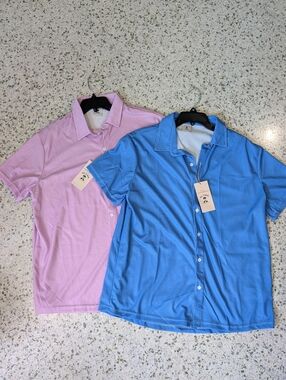 Bundle of 2 NWT Aloha Men's Button Down Shirts
